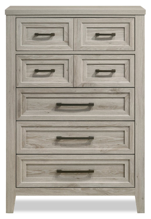Lara Bedroom Chest of Drawers, 5-Drawer, 33.9\"W x 50.5\"H - Antique Grey 
