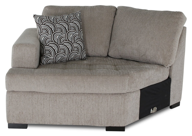 Legend 2-Piece Left-Facing Chenille Cuddler Sectional - Platinum 