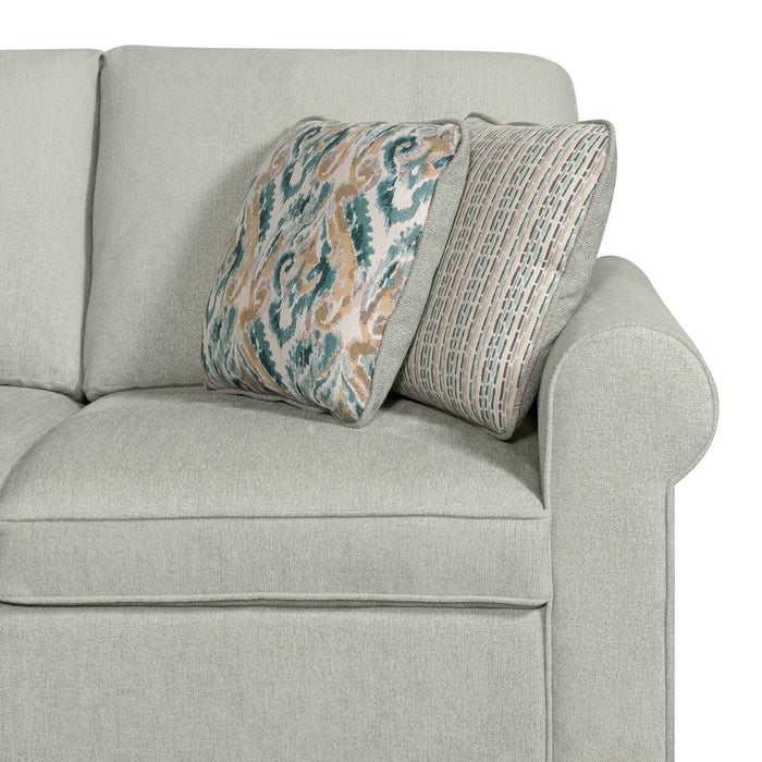 Haven 4-Piece Chenille Right-Facing Sleeper Sectional - Seafoam 