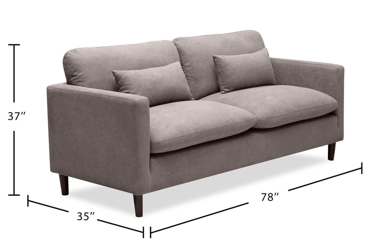 Kortlyn 78\" Linen-Look Fabric Sofa - Grey