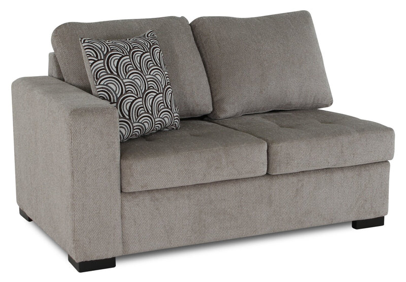 Legend 2-Piece Right-Facing Chenille Cuddler Sectional - Platinum 