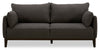 Cindy Crawford Home Gena 78.7\" Linen-Look Fabric Condo Size Sofa with Removable Back Cushions - Charcoal Grey 