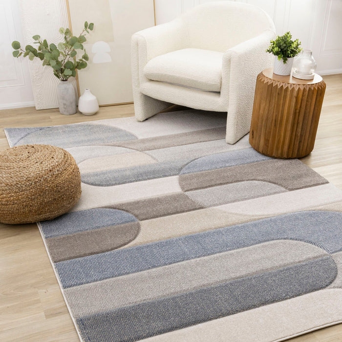 Farrah Blue Grey Area Rug - 7'10\" x 10'6\"