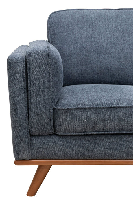 Kassia 2-Piece Linen-Look Sectional - Blue
