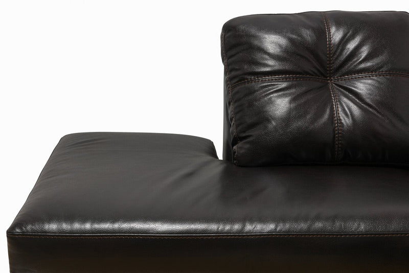 Made in Canada Addison 2-Piece Left-Facing Leather-Look Fabric Sectional with Removable Seat Cushions - Blackberry 