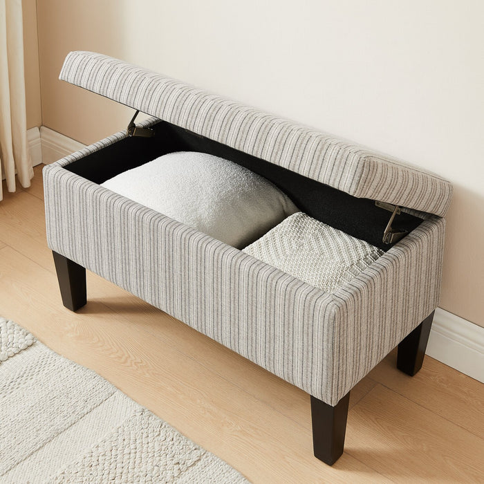 Calgary Rectangular Storage Ottoman - Grey