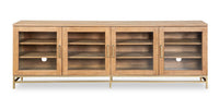 Cresset 84” Modern Solid Wood TV Stand with Storage and Cable Management for TVs up to 90