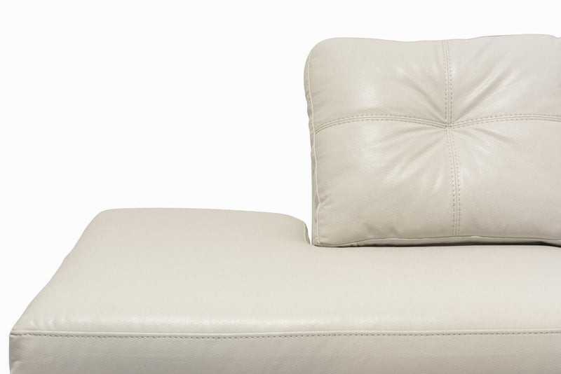 Made in Canada Addison 2-Piece Left-Facing Leather-Look Fabric Sectional with Removable Seat Cushions - Beige 