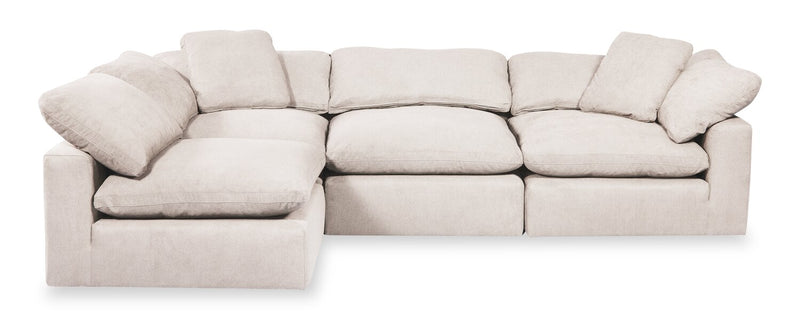 Eclipse 4-Piece Linen-Look Fabric Modular Sectional - Linen