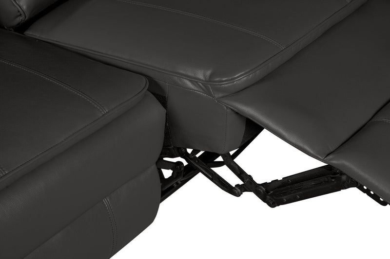 Chandler 82\" Leather-Look Fabric Power Reclining Sofa with USB Ports - Grey 