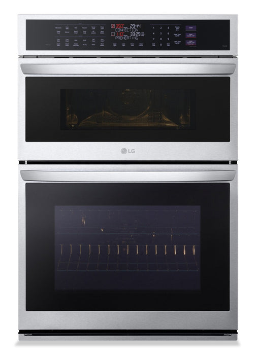 LG 30\" 6.4 Cu. Ft. Electric Combination Wall Oven with True Convection - Smudge Proof Stainless Stee… 