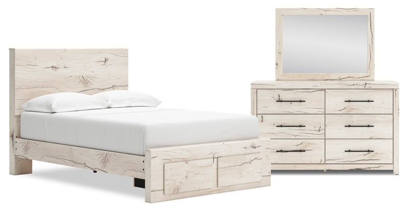 Derekson 5-Piece Full Bedroom Set with Footboard Storage Bed - White 