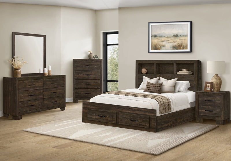 Ethan Bedside 2-Drawer Nightstand, 22\"W x 23\"H - Rustic Brown