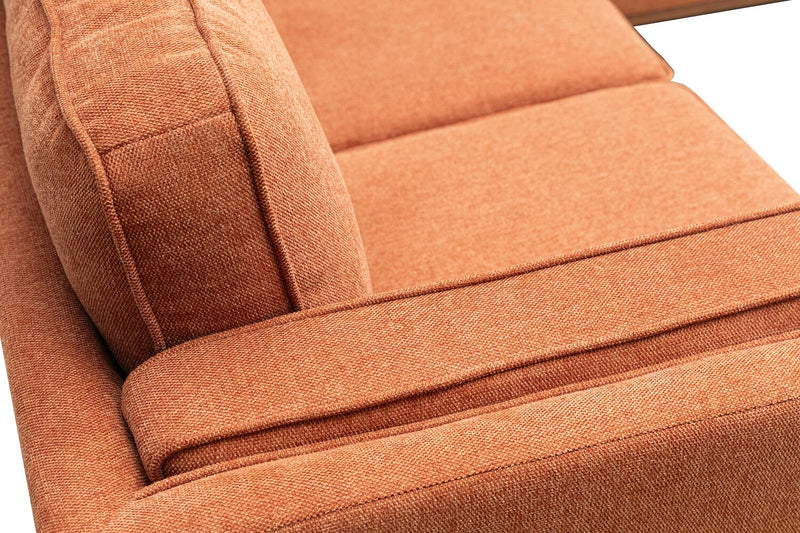 Kassia 2-Piece Linen-Look Sectional - Orange