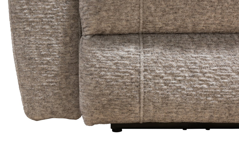 Canadian Made Dawson 64\" Fabric Power Reclining Loveseat with USB Port and Two Accent Pillows - Beige