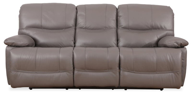 Franco 89\" Genuine Leather Zero Gravity Power Reclining Sofa with USB Ports - Grey 