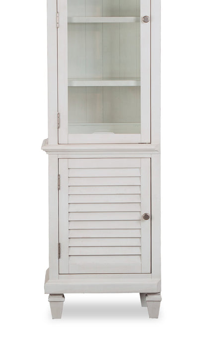 Baron 22” Rustic Pine Pier with Storage and Cable Management - Alabaster
