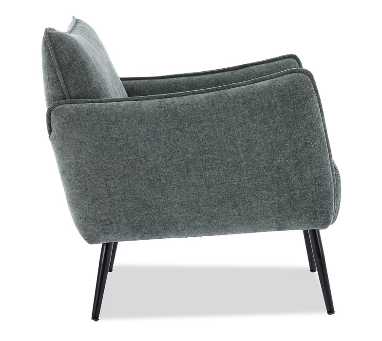 Arlo 29.5\" Linen-Look Fabric Accent Chair – Green