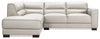 Citadel 2-Piece Left-Facing Top-Grain Genuine Leather Sectional with Rubberwood Legs - Frost White