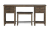 Edwin 64” Country Pine Sofa Table with Storage and Stool - Homestead Brown