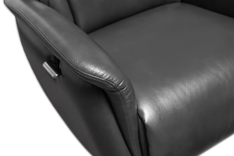 Vega Leath-Aire® Swivel Reclining Chair and Footrest - Grey