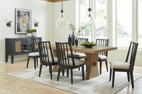 Shaw 7pc Dining Set with Table & 6 Chairs, Trestle Base, 78