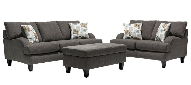 Nofia Chenille Sofa - Charcoal 