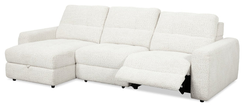 Scott Living Elevate Modular 115\" Chenille Fabric Left-Facing 3-Piece Sectional with Chaise – Beige