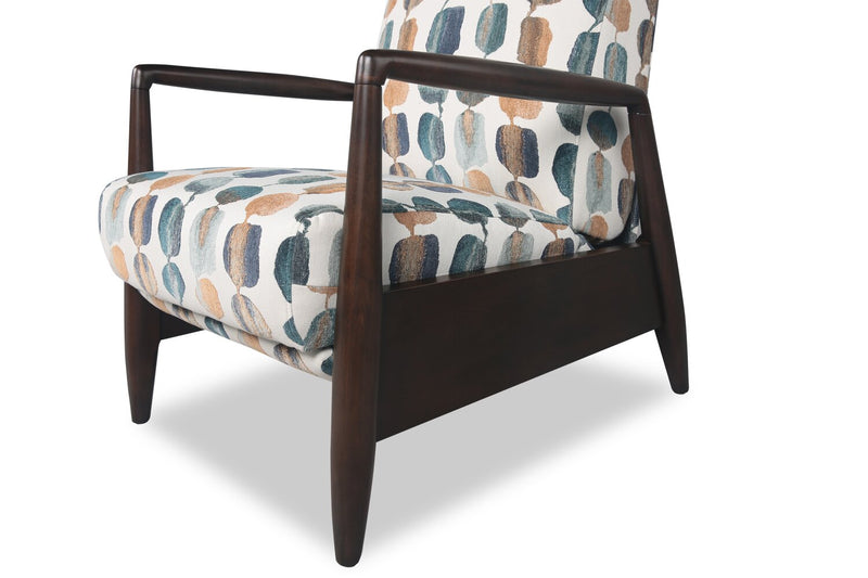 Raven 28.5\" Teal Multicolour Chenille Fabric Pushback Reclining Accent Chair