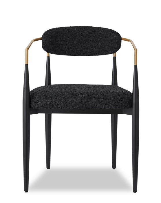 Capri Boucle Fabric Accent Dining Chair - Black