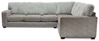 Made in Canada Koda 2-Piece Right-Facing Chenille Fabric Sectional with Reversible Cushions - Plush Paloma Grey