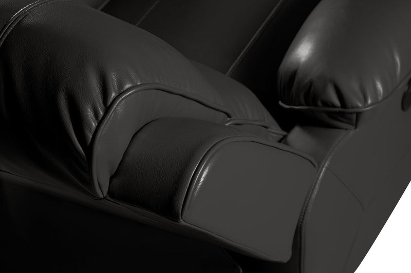 Chandler 37\" Leather-Look Fabric Power Reclining Chair with USB Port- Grey 
