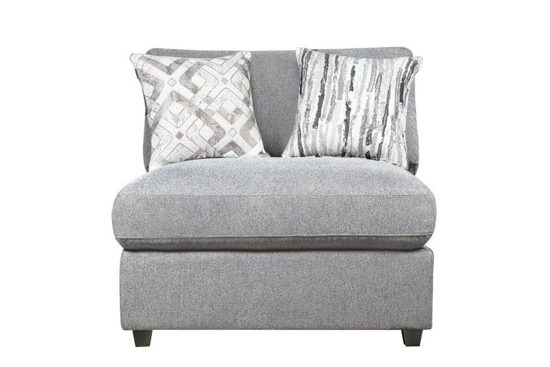 Scott Living Evolve Modular 4-Piece Grey Linen-Look Fabric Sectional with Feather Down Seat Cushions