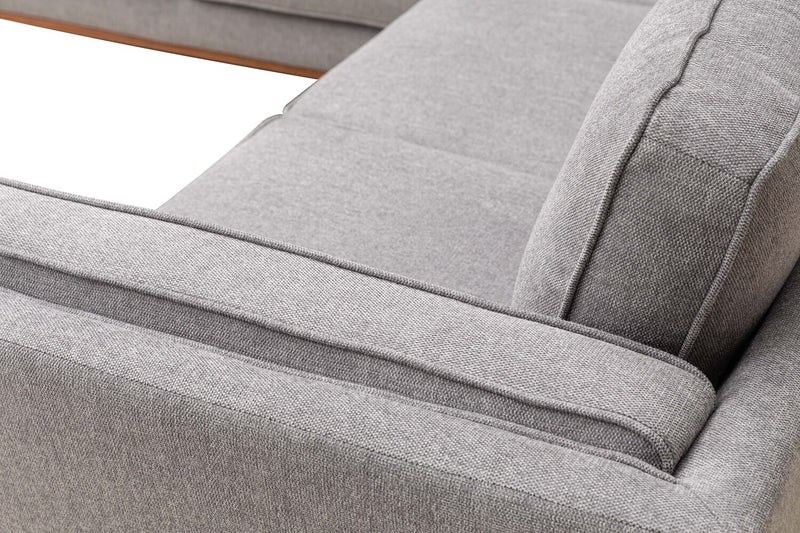 Kassia 2-Piece Linen-Look Sectional - Grey
