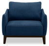 Cindy Crawford Home Gena 38.5\" Midnight Blue Linen-Look Fabric Chair with Removable Back Cushion