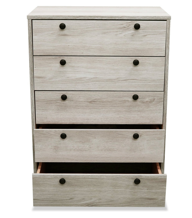 Hart Bedroom Chest of Drawers, 5-Drawer, 24.6\"W x 36.2\"H, Made in Canada - White 