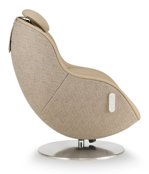 LG 29.6\" Leather-Look Fabric Reclining Massage Chair with Matching Ottoman - Brown