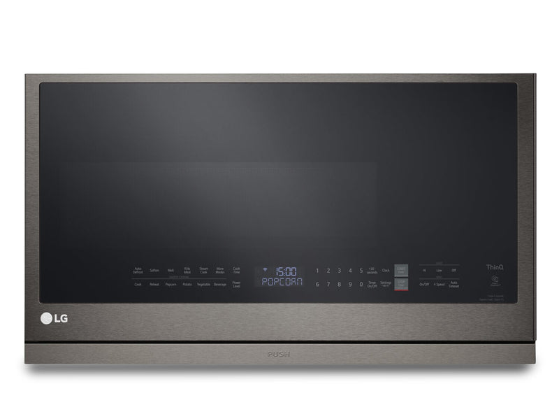 LG 2.1 Cu. Ft. Over-the-Range Microwave with ExtendaVent™ and Sensor Cooking - Smudge Proof Black St… 