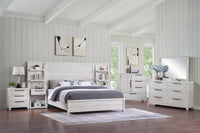 Haven 6pc Bedroom Set with Panel Bed, Dresser, Mirror & Nightstand, White - King Size 