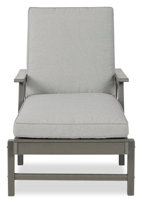 Cape Outdoor Patio Lounger with Adjustable Backrest -UV & Weather Resistant - Grey 