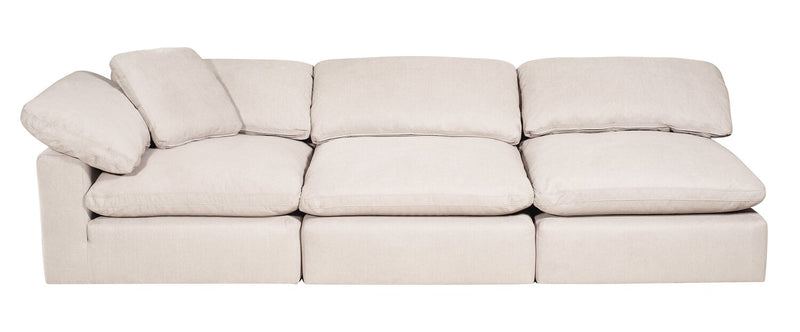 Eclipse 5-Piece Linen-Look Fabric Modular Sectional with Ottoman - Linen