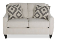 Kylie Linen-Look Fabric Loveseat - Zeus Pearl  