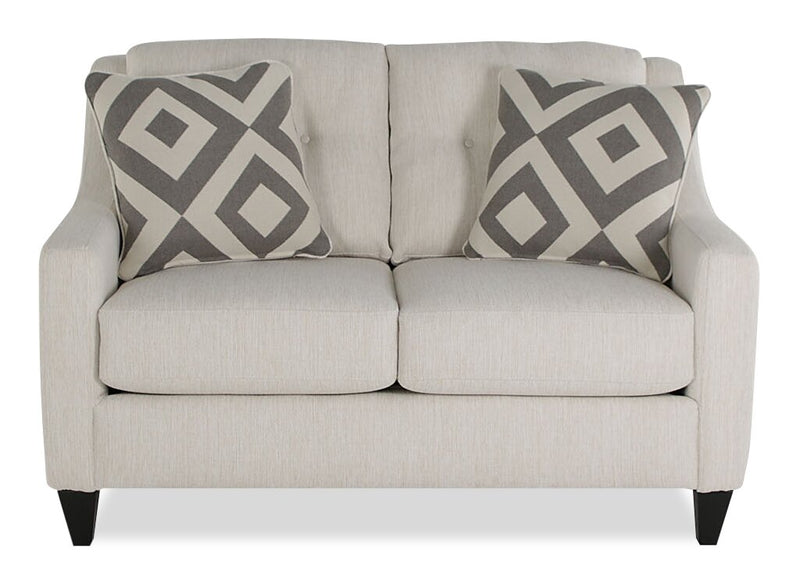 Kylie Linen-Look Fabric Loveseat - Zeus Pearl  