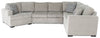 Legend 3-Piece Left-Facing Chenille Cuddler Sleeper Sectional - Platinum 