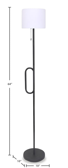 Solana 64” Modern Metal Acrylic Portable Floor Lamp with USB Port - Black