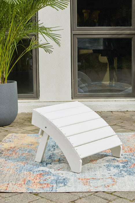 Bask Outdoor Patio Ottoman - High Density Plastic, UV & Weather Resistant - White 