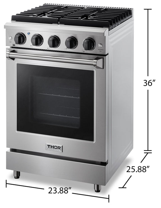 Thor Kitchen 24\" 3.7 Cu. Ft. Freestanding Gas Range - LRG2401  