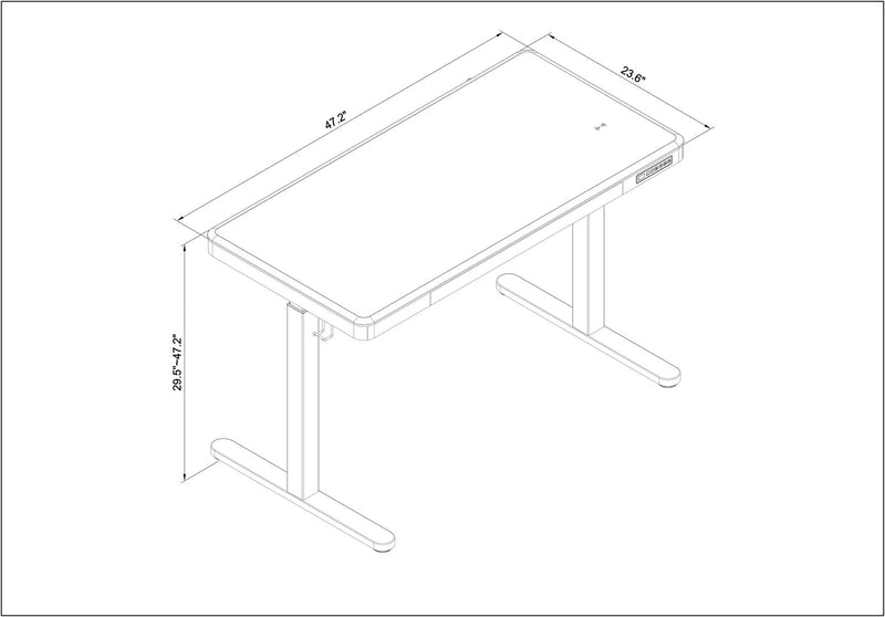 Loft 47.24” Height-Adjustable Office Desk with Storage and Wireless Charging - Natural