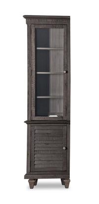 Baron 22” Rustic Pine Pier with Storage and Cable Management - Weathered Charcoal 