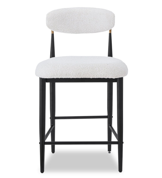Capri Boucle Fabric Counter Stool - White
